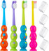 Kids Toothbrush 4 Pack - Soft Bristles with Suction Cup - Toothbrush Kids, Child Sized Brush Heads (3-10 Year Old) Kid Toothbrush with Easy Storag...