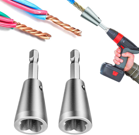 Wire Twister Tool for Drill, 2024 Upgrades Wire Nut Twister for Drill Profession Electricians Tool, 6MM Hex Shank Cable Wire Twisting Tool Wire Tw...