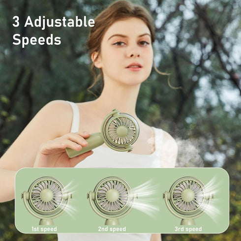 Personal Fan - Powerful 4-Blade Mini Handheld Fan, 3-Speed Adjustable, USB Rechargeable, 1200mAh Battery, Lightweight & Portable for Travel & Outd...