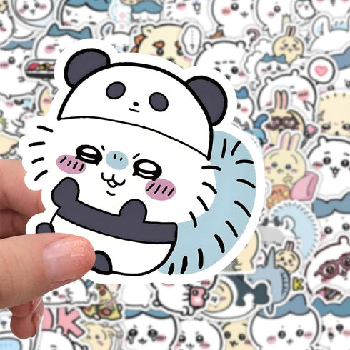 60pcs Kawaii Chiikawa Stickers for Kids Travel Case,Cute Japanese Cartoon Vinyl Stickers Funny Trendy Waterproof Decals for Teens Water Bottle Pho...
