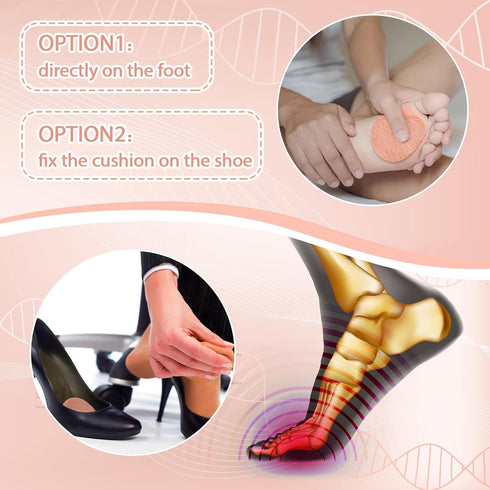 Jiuguva 60 Pack Metatarsal Foot Pads 0.25 Inch Thick Ball of Foot Cushions Adhesive Metatarsal Pads Soft Metatarsal Felt Pads for Women and Men Fo...