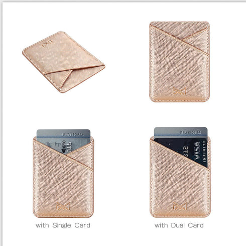 Phone Card Holder Cell Phone Stick On Phone Glitter PU Leather Sleeve Credit for iPhone Samsung Most Smartphones......