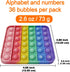 Alphabet Pop Fidget Toy Letters ABC Numbers Learning and Educational Toys Square Sensory Toys Popper Games Gifts for Kids 4 Packs Double Side Maca...