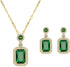 Emerald Jewelry for Women Green Stone Necklace Earrings Set Cute Necklaces with Crystal Dangle Earrings...