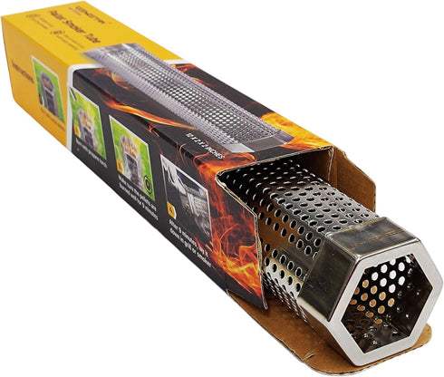 Cosmostar Hexagon Pellet Smoker Tube 12 inches Stainless Steel for Any Grill or Smoker, Hot or Cold Smoking,Premium BBQ Smoker Generator Tube-5 Ho...