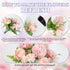 Nubry 3pcs Artificial Flowers Bouquet Fake Peony Silk Hydrangea Wildflowers Arrangements with Stems for Wedding Home Centerpieces Decor (Light Pin...