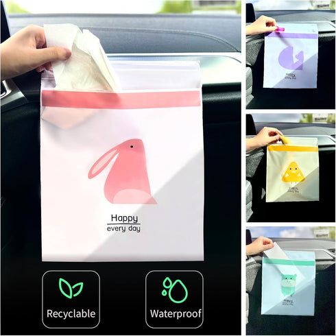 45PCS Car Trash Bag, Vomit Bag, Easy Stick-On Disposable Car trash bags, leak-Proof, Convenient, Can be used in Kitchen, Bathroom, Dining Table, O...