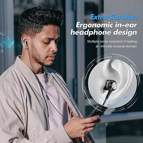 Wired Earbuds with Microphone 5 Pack, in-Ear Headphones with Heavy Bass, High Sound Quality Earphones Compatible with iPad, Laptop, MP3, Android S...