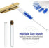 CiaraQ Bottle Cleaning Brushes, 8 Inch Nylon Tube Brush Set, Cleaner for Narrow Neck Bottles Cups with Hook, Set of 10pcs. Navy Blue...
