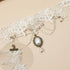 Vintage Lace Choker Necklace White Gothic Lace Pattern Necklace Punk Tassel Pearl Beaded Pendant Choker Princess Bridal Lace Lolita Tassel Lace Ne...