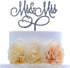 Mr and Mrs Cake Topper Bride And Groom Sign Wedding Engagement Cake Toppers Decorations (Silver Glitter Acrylic)...
