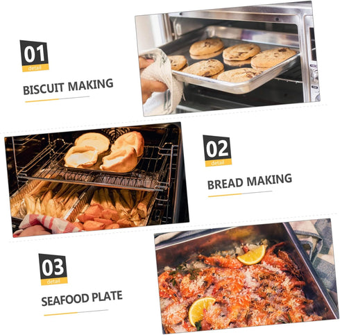 Box Covered Baking Tray Stainless Steel Bakeware Baking Pan with Lid Bread Baking Pan Cake Pan with Lid Bread Oven Stainless Steel Baking Pan Brea...