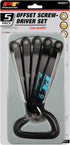 Performance Tool W30977 Low Profile Offset Screwdriver Set with 5 Popular Sizes, Corrosion-Resistant Steel Handles, and Compact Storage...