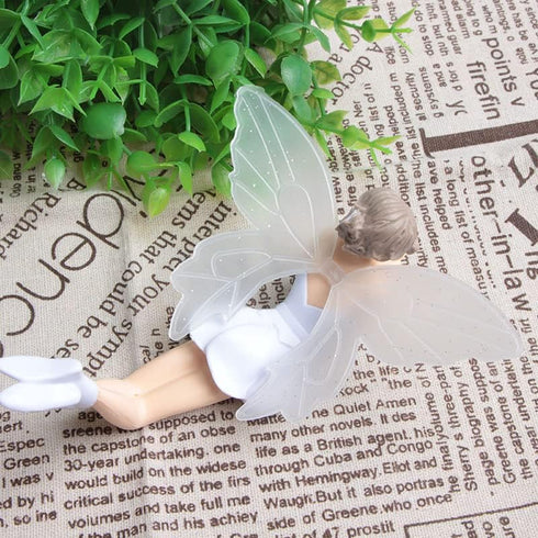 3 PCS Resin Toy Figures Cartoon White Angel Doll Garden Ornaments Flying Flower Fairy Car Cake Décor...
