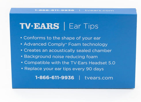 TV · EARS Genuine Replacement Earbud Tips for Original 4 Pairs, Digital & 5.8 Digital TV Ears Headsets, 1 Year Supply of Ear Tips Replacement, Gra...