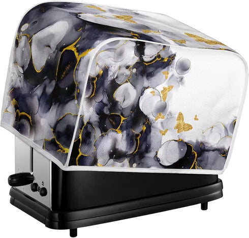 Marbling Butterfly Print 2 Slice Toaster Dust Cover, Kitchen Small Appliance, Anti Dust and Fingerprint Bread Machine Cover...