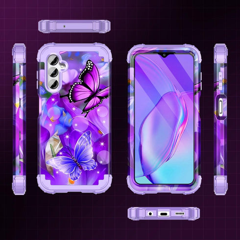 Rancase for Galaxy A15 5G Case,Three Layer Heavy Duty Shockproof Protective Case with 2 Tempered Glass Screen Protector for Samsung Galaxy A15 5G ...
