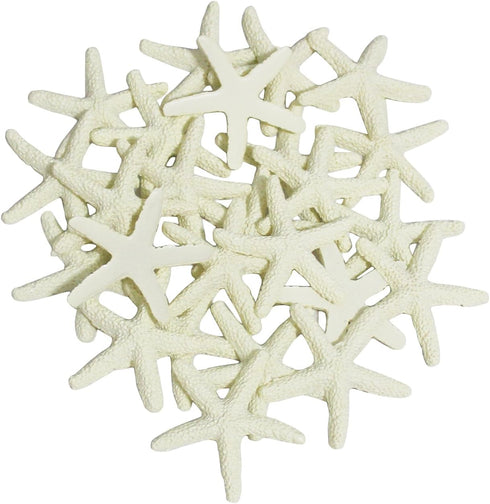 LJY 25 Pieces Beige Resin Pencil Finger Starfish for Wedding Decor, Home Decor and Craft Project, 2.3 Inches...