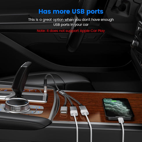 3 in 1 USB Splitter Cable, Portable USB 2.0 Hub for Charging, Data Transfer, Laptop, Mac......