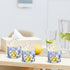 100Pcs Blue Tile Lemon Paper Baking Cups Yellow Blue Lemon Cupcake Wrappers Scalloped Edge Cupcake Muffin Cases for Summer Lemon Party Supplies...