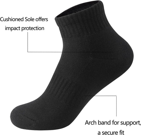 Womens Athletic Ankle Socks Cotton Thick Cushion Low Cut Running Sport Tab Socks 6 Pack...