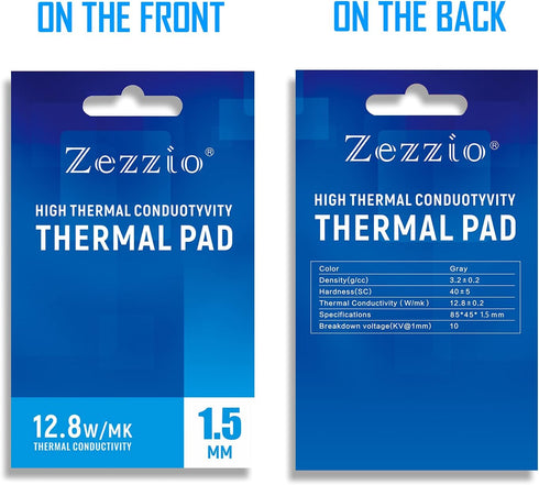 12.8 W/mK Silicone Thermal Pad for Heatsink GPU CPU RAM SSD LED Cooler IC Chipset Cooling?85x45x1.5mm?...