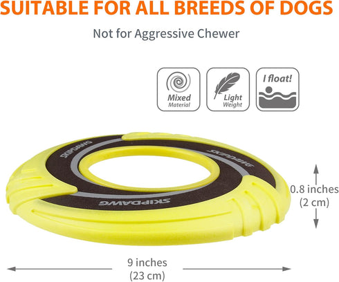 SKIPDAWG Interactive Dog Tug Toy, Dog Flying Disc Dog Water Toy Non-Toxic Light TPR/Nylon Fabric, Pet Training Toys/Outdoor Exercise Toys for Dogs...
