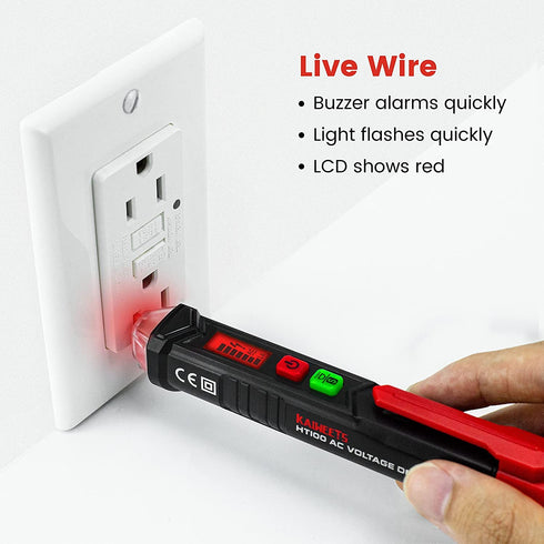 SABER Voltage Tester/Non-Contact Voltage Tester with Dual Range AC 12V-1000V/48V-1000V, Live/Null Wire Tester, Electrical Tester with LCD Display,...