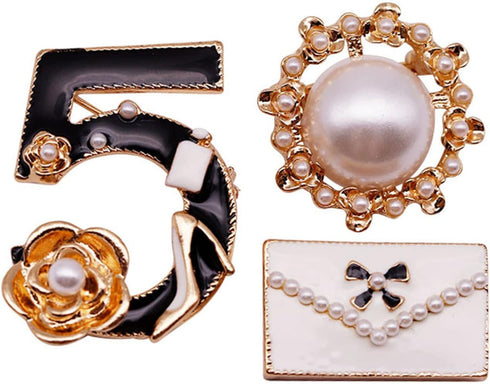 Celebrity Designer Jewelry Brooch Pins,Brooches with Imitation Pearl for Women Fashion...