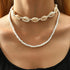 Cowrie Shell Necklace for Women Natural Sea Shell Beads Choker Necklace Adjustable Layered Summer Seashell Beach Necklace for Women Hawaiian Jewel...