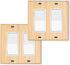 2PC Solid Wood Double Rocker Light Switch Plate 4.5" X 4.5" Bamboo Light Switch Cover Quality Raw Wooden Decorative Bedroom Kitchen Home Decor (Do...