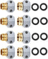 Garden Hose Repair Connector Fitting 4 Sets, Aluminum Alloy Male&Female Connectors Carrying Zinc Clamps Fit for 3/4" or 5/8" Garden Hose Fitting...