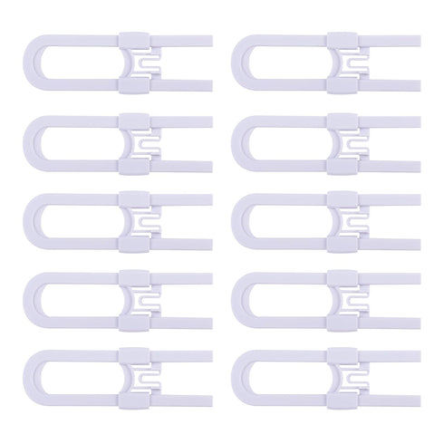 Sliding Cabinet Locks Baby Proofing – Adjustable Child Safety Latches for Knobs & Handles – 10 Pack – No Adhesive Drilling or Tools - White...