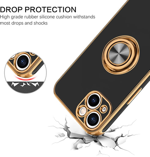 BENTOBEN iPhone 13 Case, Phone Case iPhone 13 6.1 Inch, Slim Fit 360° Ring Holder Shockproof Kickstand Magnetic Car Mount Supported Non-Slip Prote...