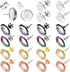 200 Pieces Stud Earring Kit, Including 50 Pieces 12 mm Stainless Steel Blank Stud 50 Rubber Back, 50 Pieces 12 mm Clear Glass Cabochons 50 Stainle...