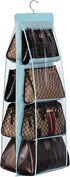 Lirex Handbag Hanging Purse Organizer for Closet, 8 Pocket Handbag Storage Organizer Hanger Oxford Cloth Closet Organizer for Family Closet Bedroo...