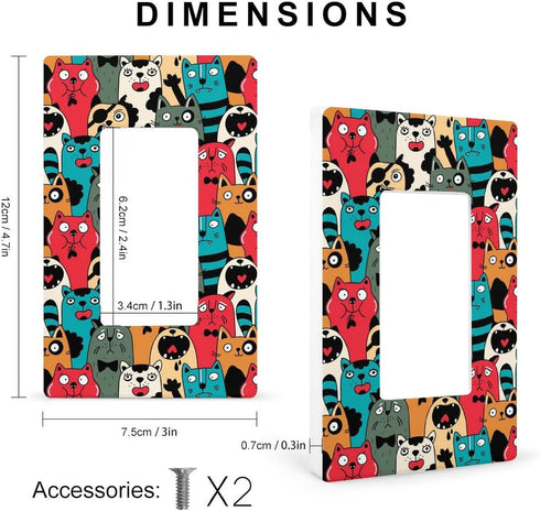 Funny Cat Light Switch Cover Decorative Funny Wall Plate for Room Bedroom Home Deco Standard Size...