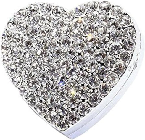 Crystal Sparking Heart Shape Natural Car Vent Clip Air Freshener For Auto (Silver)...
