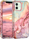 Btscase for iPhone 12 Case/iPhone 12 Pro Case, Heavy Duty Three Layer Marble Shockproof Full Body Rugged Hard PC+Soft TPU Bumper Drop Protection W...