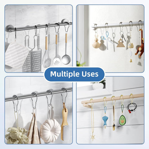 Titanker Shower Curtain Hooks Rings, Rust-Resistant Metal Shower Curtain Hooks for Bathroom Shower Rods Shower Hooks Shower Rings for Curtain - Se...