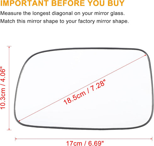 X AUTOHAUX Car Rearview Left Driver Side Heated Mirror Glass Replacement W/Backing Plate for Toyota Prius 2004-2009...