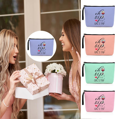 4Pcs Girls Trip Gifts Favors Weekend Bag Funny Makeup Bag Girls Weekend Gifts Friendship Gifts Weekender Bags for Women Girls Bridesmaid Cosmetic ...