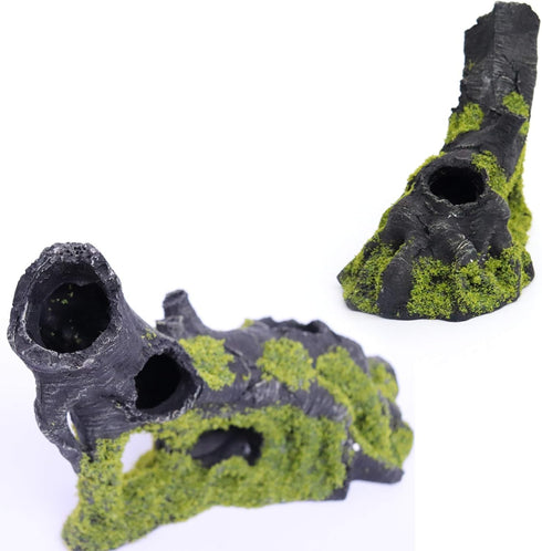 Aquarium Artificial Tree Hole Resin Aquarium Ornament, Resin Tree Stump Branch for Reptile Habitat Decoration, Tree Trunk Fish Tank Decoration Aqu...
