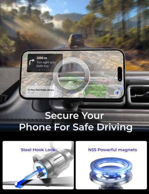 LISEN for Purple Magsafe 3 Accessories, 360° Rotation iPhone Magsafe Accessories, Hands Free Accessories for Your Car,Purple Aar Accessories for W...