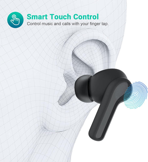True Wireless Earbuds, Bluetooth 5.1 Active Noise Cancelling Headphones, Sliding Design Charging Case 500mAh, IPX4 Waterproof, Deep Bass Built-in ...