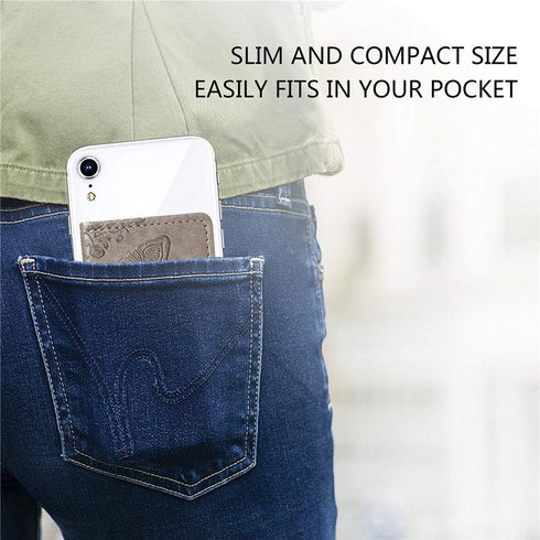MEUPZZK Cell Phone Wallet Slim 3M Adhesive Credit Card Holder Stick on Wallet Cell Phone for iPhone/Android/Samsung Galaxy and Most Smartphones (A...