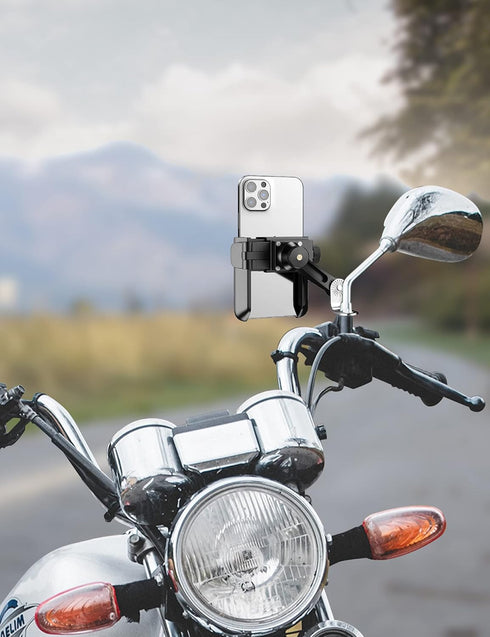 Motorcycle Phone Mount, 1S Quick Release Anti Shake Motorbike Phone Holder for 3.5-7.0 Inch Smartphone for Motorcycle Mirror Phone Mount with 360°...
