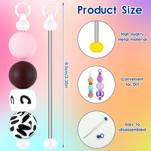 20 Pcs Beadable Keychain Bars Blanks Bulk Key Chain Making Supplies Beadable Metal Bar Links for Jewelry Making Keychain Bars Accessories for DIY ...