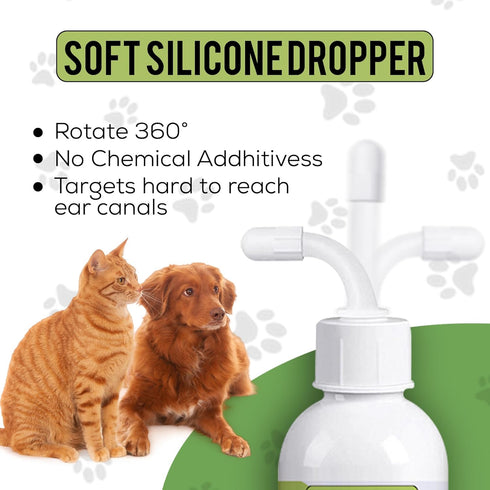 Dog and Cat Ear Cleaner Solution – Ear Drops - - Advanced Veterinary Formula. Remove Wax and Build up and Relieve Itchiness - Alcohol-Free...