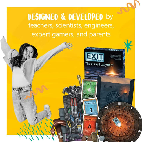 EXIT: The Cursed Labyrinth | Exit: The Game - A Kosmos Game | Family-Friendly, Card-Based at-Home Escape Room Experience for 1 to 4 Players, Ages ...